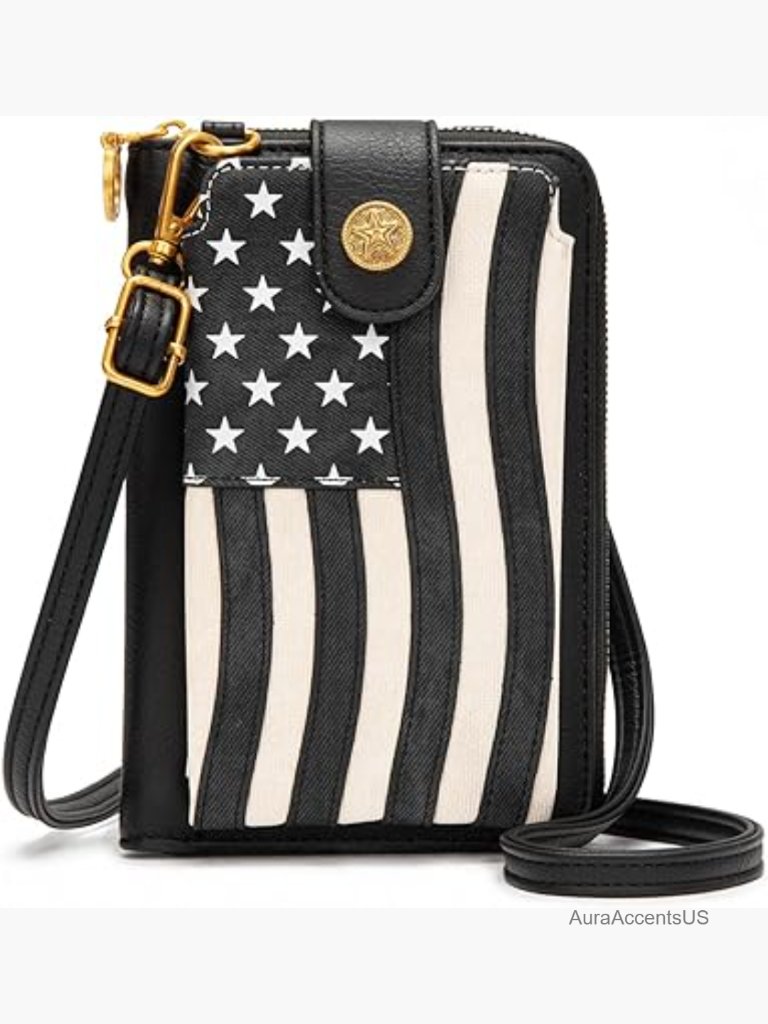 Patriotic Crossbody Phone Purse With Removable Strap